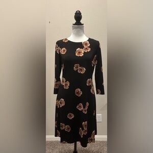 Tommy Hilfiger Round Neck Floral 3/4 Sleeve Dress